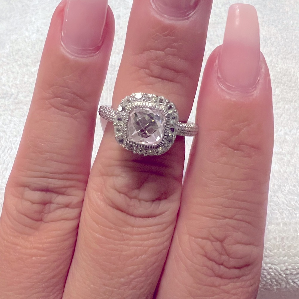 Judith Ripka Cushion Pink Stone Ring - Picture 5 of 10